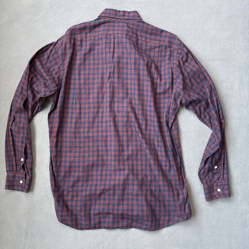 Polo Ralph Lauren Shirt Mens Medium Red Tartan Plaid Lowell Sport Sleeved Cotton